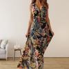 European and American women's clothing, new summer models, fashionable casual printing backless strap dress women