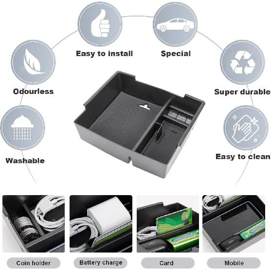 Center Console Organizer Compatible With 2024 2025 Toyota Tacoma Console Armrest Storage Box Interior Ert Storage Tray Secondary Accessories