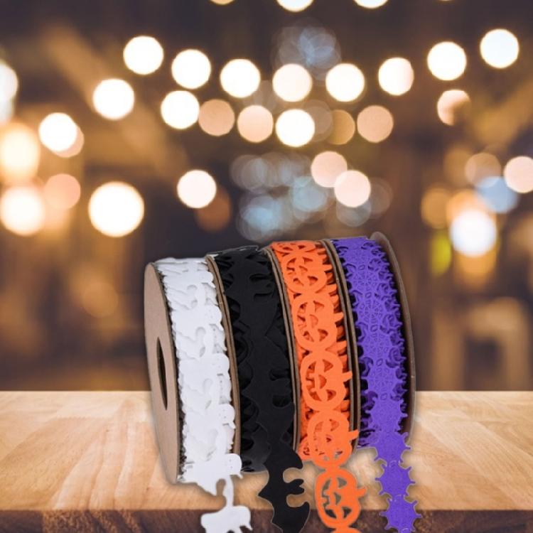 Moments Halloween Celebration Ribbon Featuring Different Patterns Elevates Your Crafting Skill and Bows Making Expertise