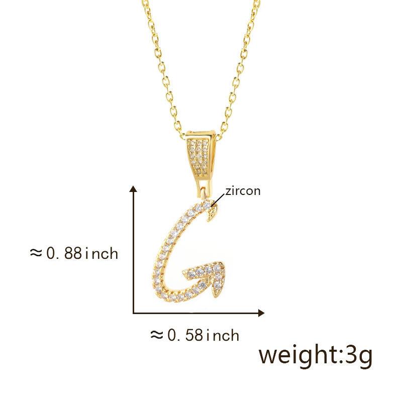 Gold Plated Crystal Initial Letter Necklace Personalized Dainty Name Pendant Jewelry