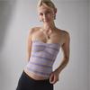 European and American sexy babes retro YK striped tube top T-shirt women's suspender vest short shirt off-the-shoulder sleeveless top