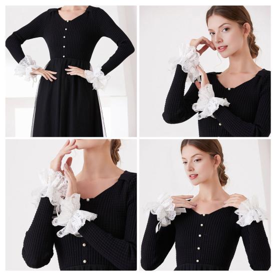 Neck Scarf with Lace Embroidery Retro Style Multi Layer Design Palace Collar Winter Outdoor Cycling Versatile Fashion Accessory