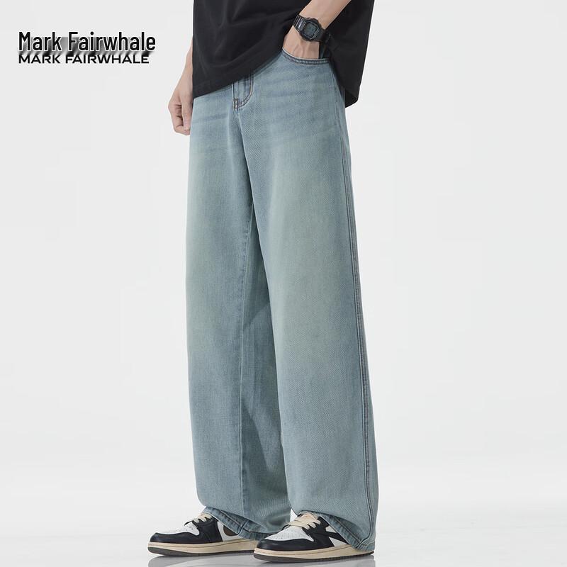 Mark Fairwhale Men's Tencel Lyocell Loose Straight Jeans