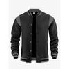 Casual Sports High-Street Fleece-Lined Cardigan Patchwork Stand-Up Collar Aviator Baseball Jacket Men’s Aviator Jacket
