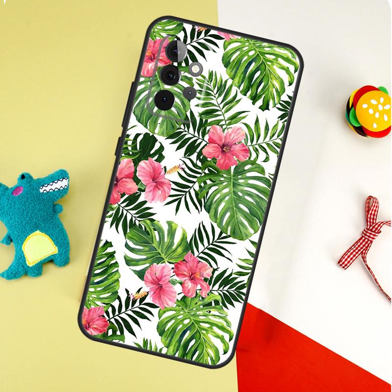 Tropical Monstera Leaves For Samsung Galaxy A05 A06 A16 A54 A34 A14 A55 A35 A15 A53 A33 A13 A22 A32 A52 Phone Case