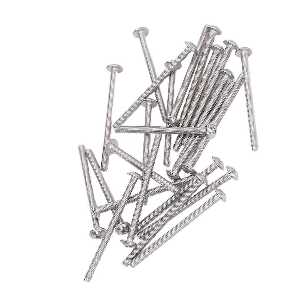 50Pcs Flanged Button Head Screws A2?70 Stainless Steel Buttons Heads Socket Caps Bolts KitM3x45mm