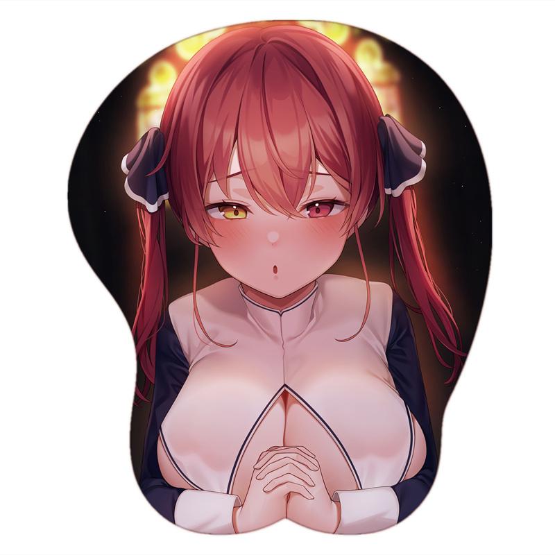 Houshou Marine Anime 3D Cute Sexy Oppai Ass Mousepad Wrist Rest Mouse Pad 26x21x3 cm