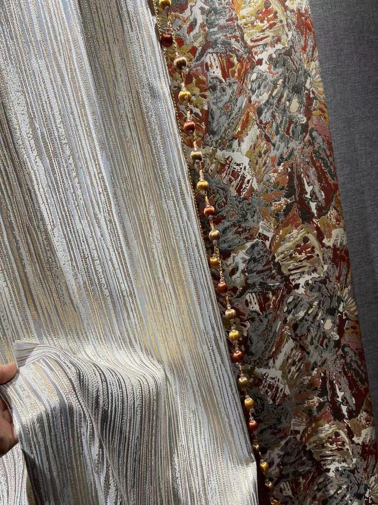 2022 New Design Stripe Vintage Pattern High Precision Jacquard Textile Fabric for Curtains, Costumes and Throw Pillows