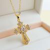 Vintage Cross Necklace, Personality Pendant Zircon Necklace Niche Design Collarbone Chain