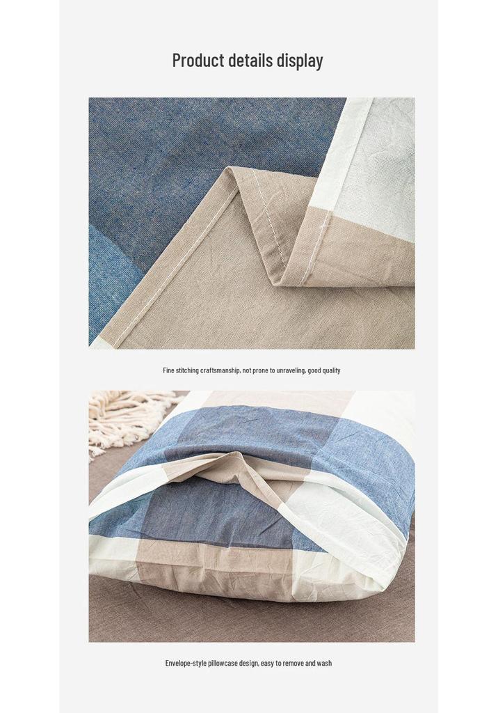 Set di Federe 100% Cotone Puro Lavato per Dormitorio - Confezione da Due Federe, Adatto per Cuscini Singoli o Doppi.