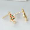 Exquisite Christmas Tree Earrings For Women, Micro-Inlaid Colorful Shiny Earrings, Fashionable And Trendy Holiday Atmosphere Gifts