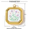1 Stück 304 Edelstahl Charms 18K Vergoldet Mehrfarbig Bedruckt Quadratisch Vogel Mond Schmetterling Anhänger Für DIY Halskettenherstellung