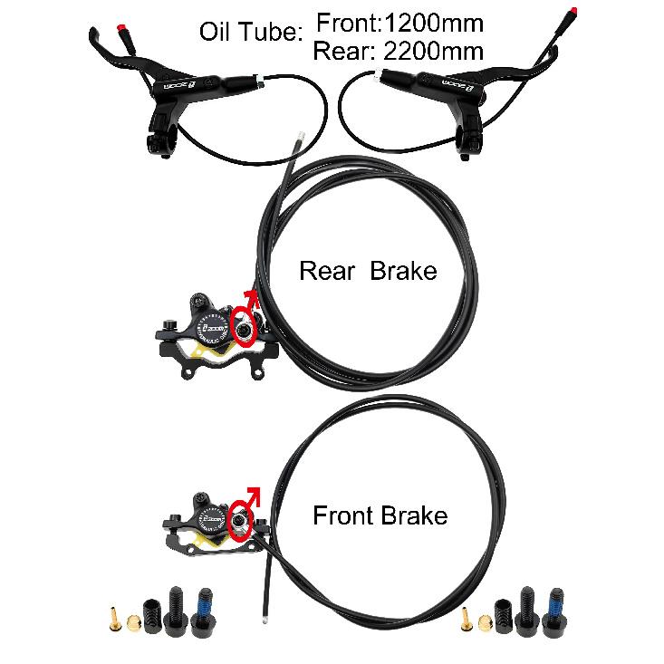 ZOOM Bike Electric Scooter Power Off Control Oil Hydraulic Disc Brake Caliper 2200 1200mm for Zero 10X 11X KUGOO G Booster G1