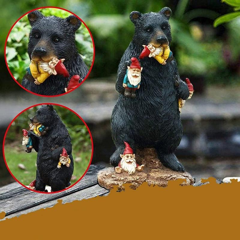 Garden Funny Figure Statue Decoration Naughty Goblin Resin Bear Dwarf Christmas for Lawn Grass Sculpture Ornament