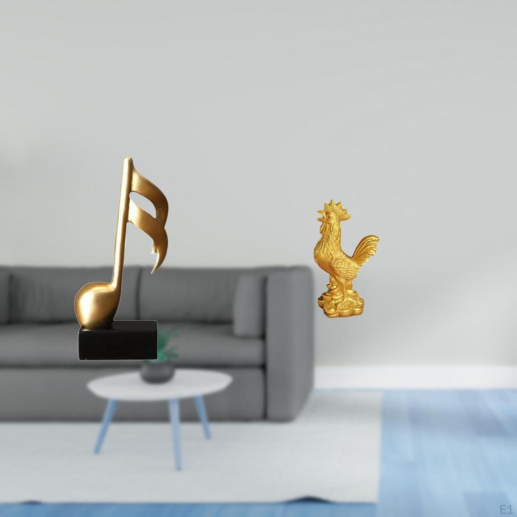 Creative Resin Music Note Sculpture Tabletop Ornament for Desk Fireplace Home Decorations