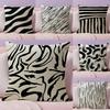Black and White Striped Geometric Rectangle Cushion Cover Natural Linen Organic Fabric DoubleSided Printing Sofa Home Decor