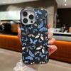 Leather Soft TPU Case For iPhone 16 16e 15 Pro Max 14 13 12 11 Small Butterfly Printed Shockproof Soft Silicone Phone Cover