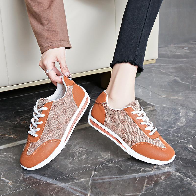 Fashion Women Thick Soled Cross Round Head Thin Fashion Shoes Woman Comfortable  Breathable Casual Wear-resistant Shoes Zapatos De Mujer