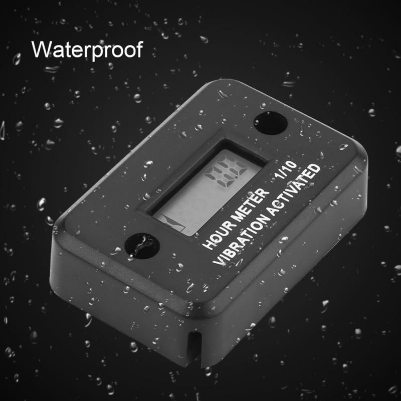 Hour Meter-Digital Vibration Hour Meter Gauge Wireless for Vibrating Machine Motorcycle ATV Boat Marine