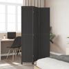 3 Piece Black Solid Wood Folding Screen Paulownia