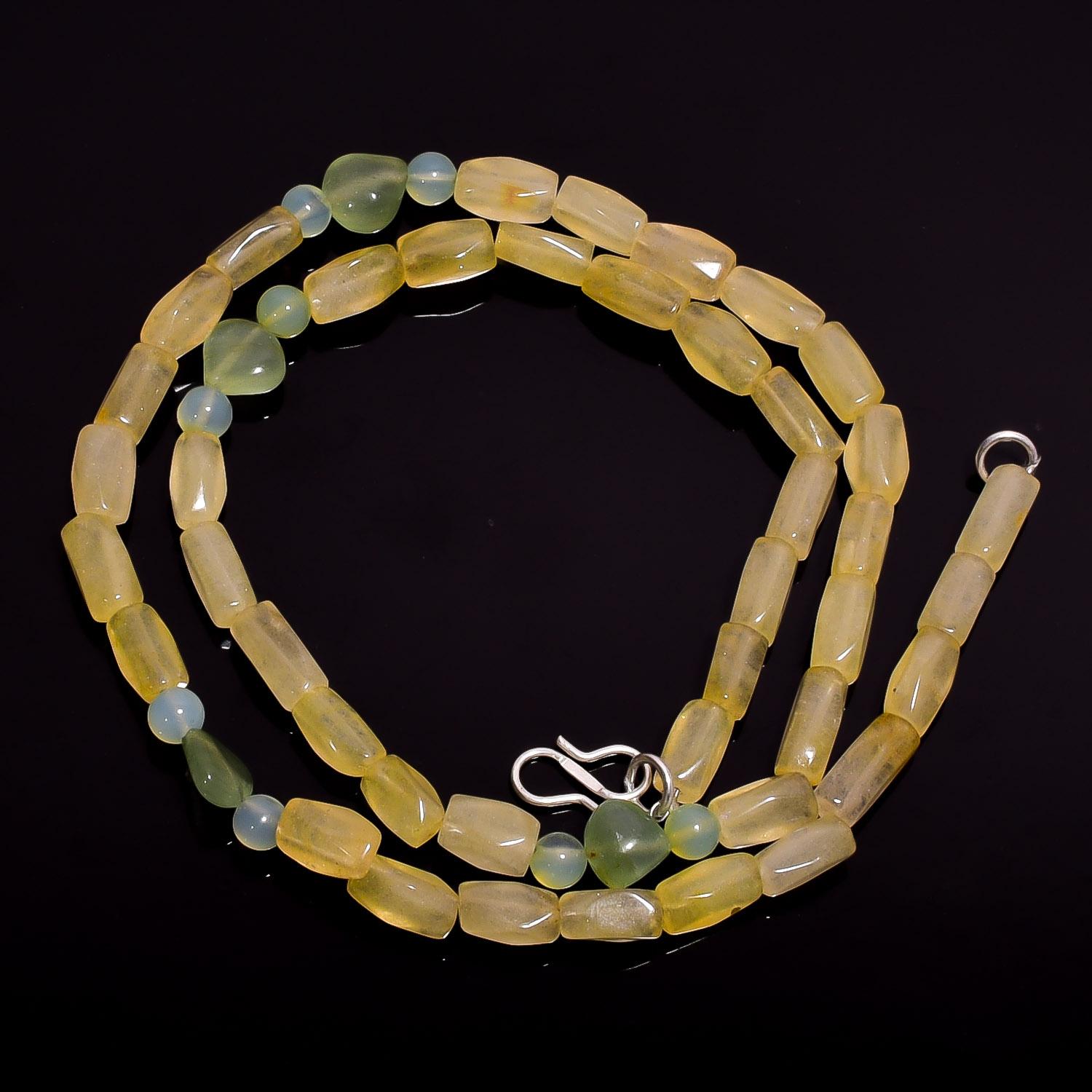 

Natural Multi Aventurine Gemstone Mix Shape Smooth Beads Necklace 17 UB-4116 UB-4116