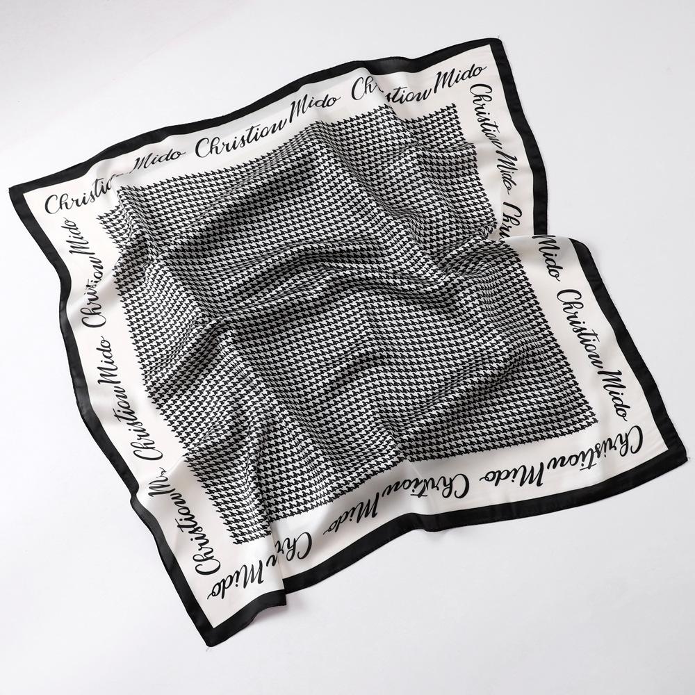 Small Scarves With Spring And Autumn Prints  New Simulation Silk Square Scarves For Women's Fashion High-end Scarves Versatile Small Scarves
