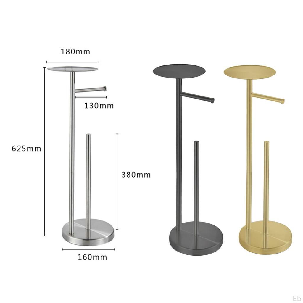 Free Standing Toilet Paper Holder Organization with Shelf Storage for Washroom Farmhouse Bathroom