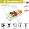 Chilled Condiment Server Reusable Clear Garnish Tray with 5 Removable Compartment Food Grade Safety Chilled Serving Container