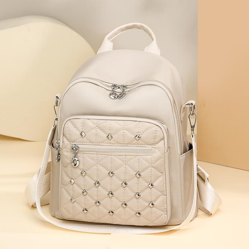 Rhomboid Rivet Backpack Women's Travel Bag Large Capacity Backpack