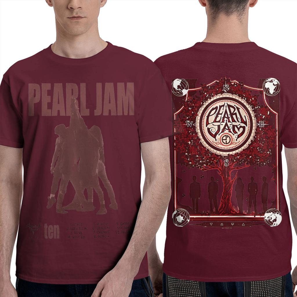 Koszulka Męska Music Pearls Jam Czysta Bawełna Szalone Koszulki Okrągły Dekolt Krótki Rękaw Ubrania Pomysł na Prezent