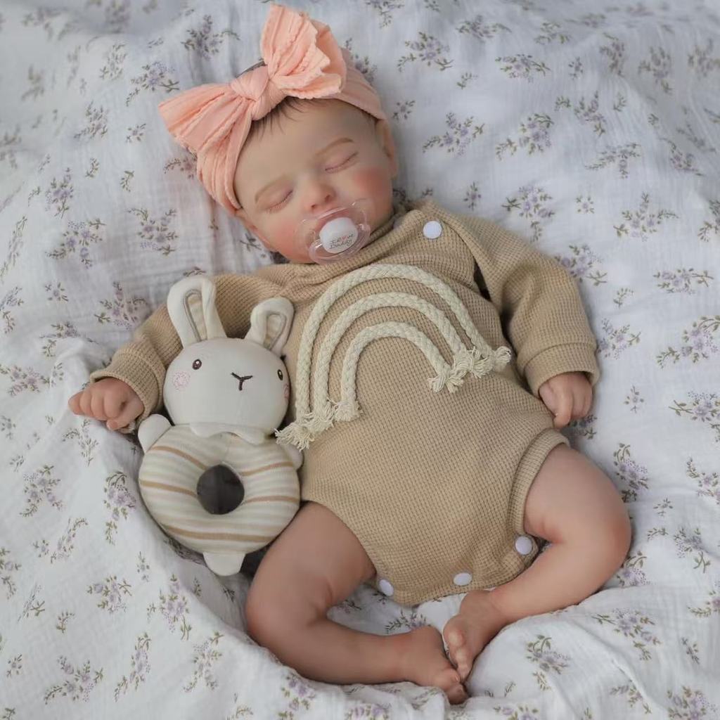 Reborn Silicone Doll Long Sleeve Khaki Costume Child Gift For Christmas
