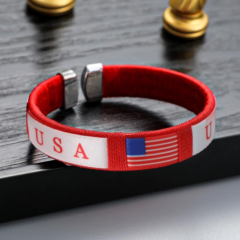 Handwoven USA-Canada-Mexico 2026 World Cup Team Bracelet - Football Fan Souvenir