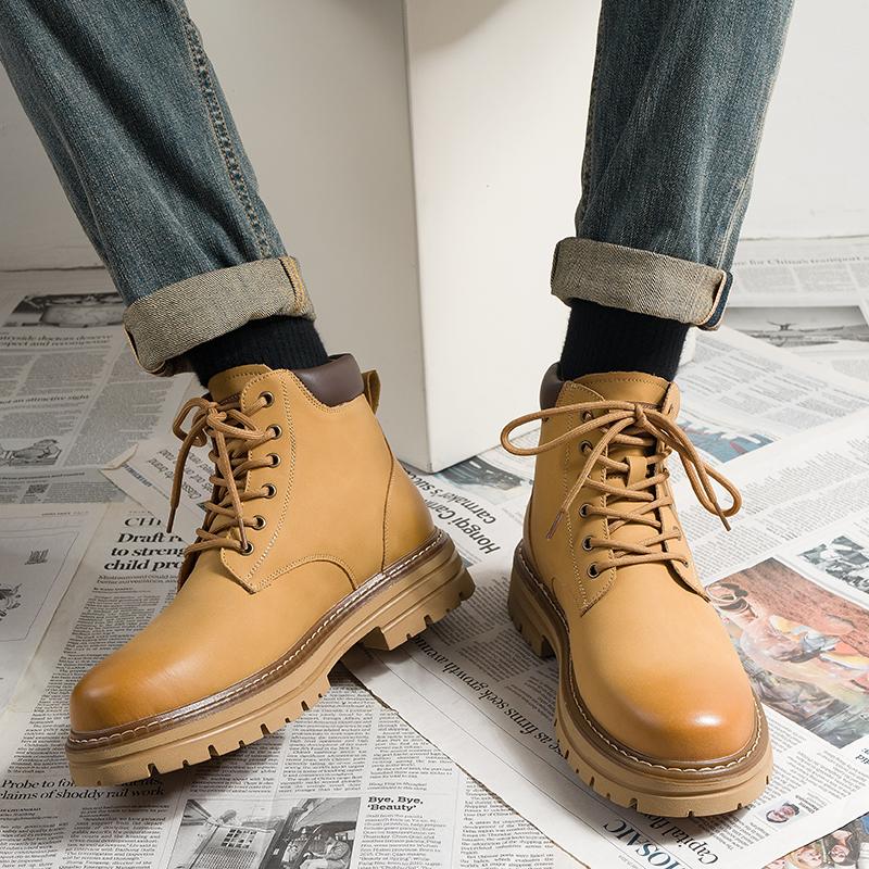 New Young Men Travel Ankle Boots Winter Classic Male Shoes Fashion Men's Leather Cowboy Boot Outdoor Casual Handmade Sneakers