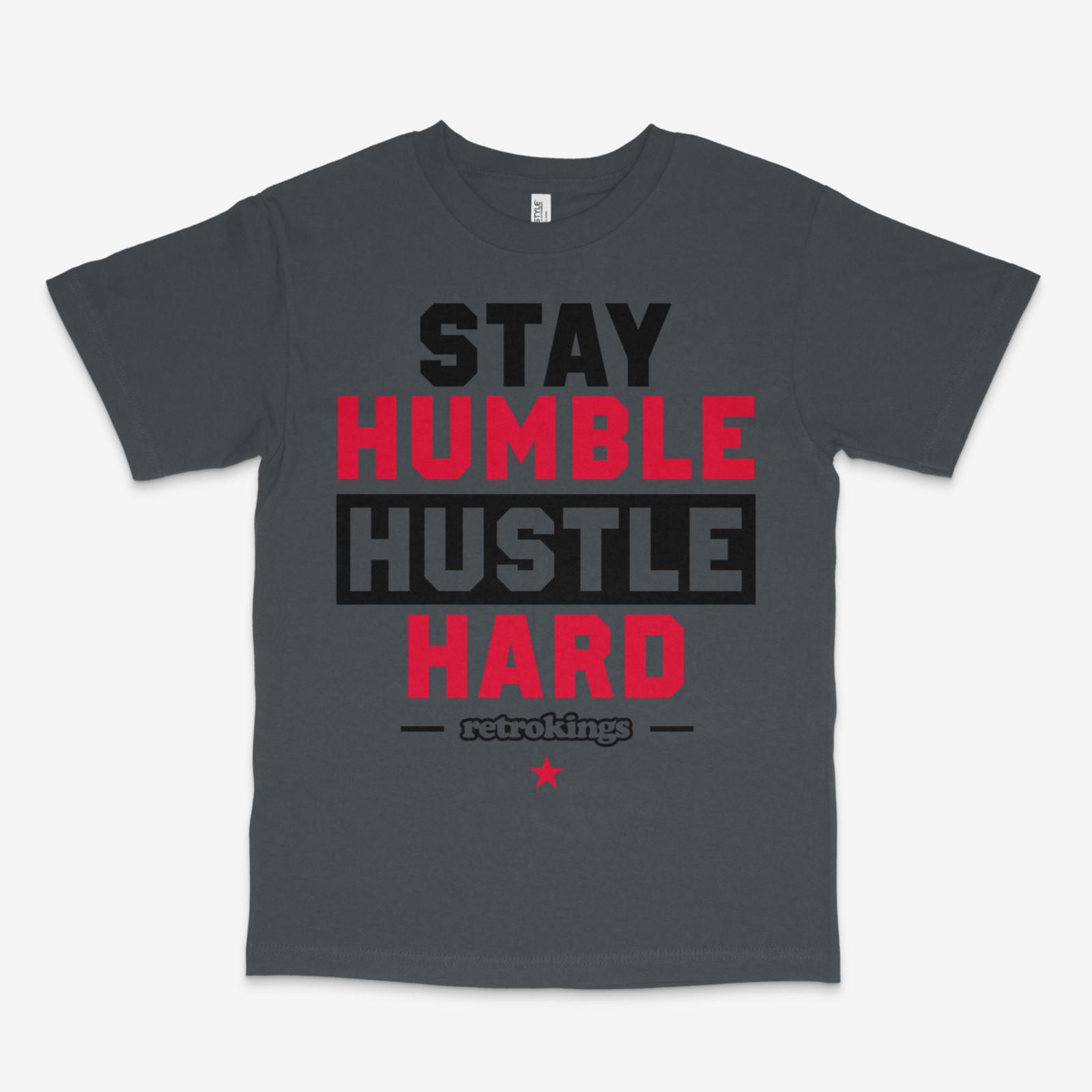 Stay Humble Hustle Hard Fire Red 5s Charcoal Tee S разноцветный