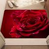 Romantic Red Rose Door Mat Soft Absorbent Front Door Carpet Indoor Outdoor Welcome Doormat Kitchen Bathroom Entryway Decor