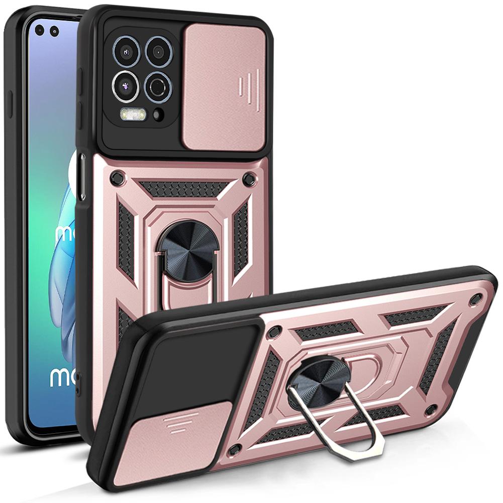 Ochranné pouzdro Armor Shockproof pro Motorola Moto G100 G200 na čočku fotoaparátu telefonu Ochranný magnetický držák do auta Ring Case Kryt