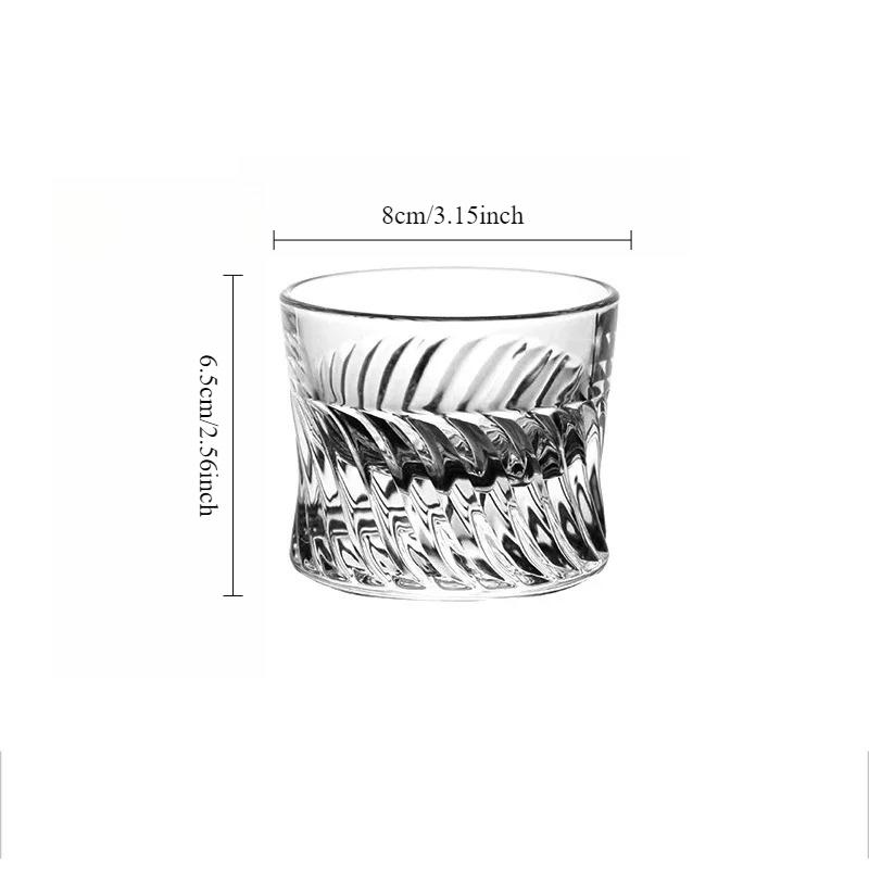 Vintage Carved Crystal Cup Elegant Thick Bottom Cocktail Glass Creative Transparent Whiskey Glass Cups Suitable for Gift Giving