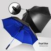 Large Men's Straight-Handle Black UV Rain Umbrella