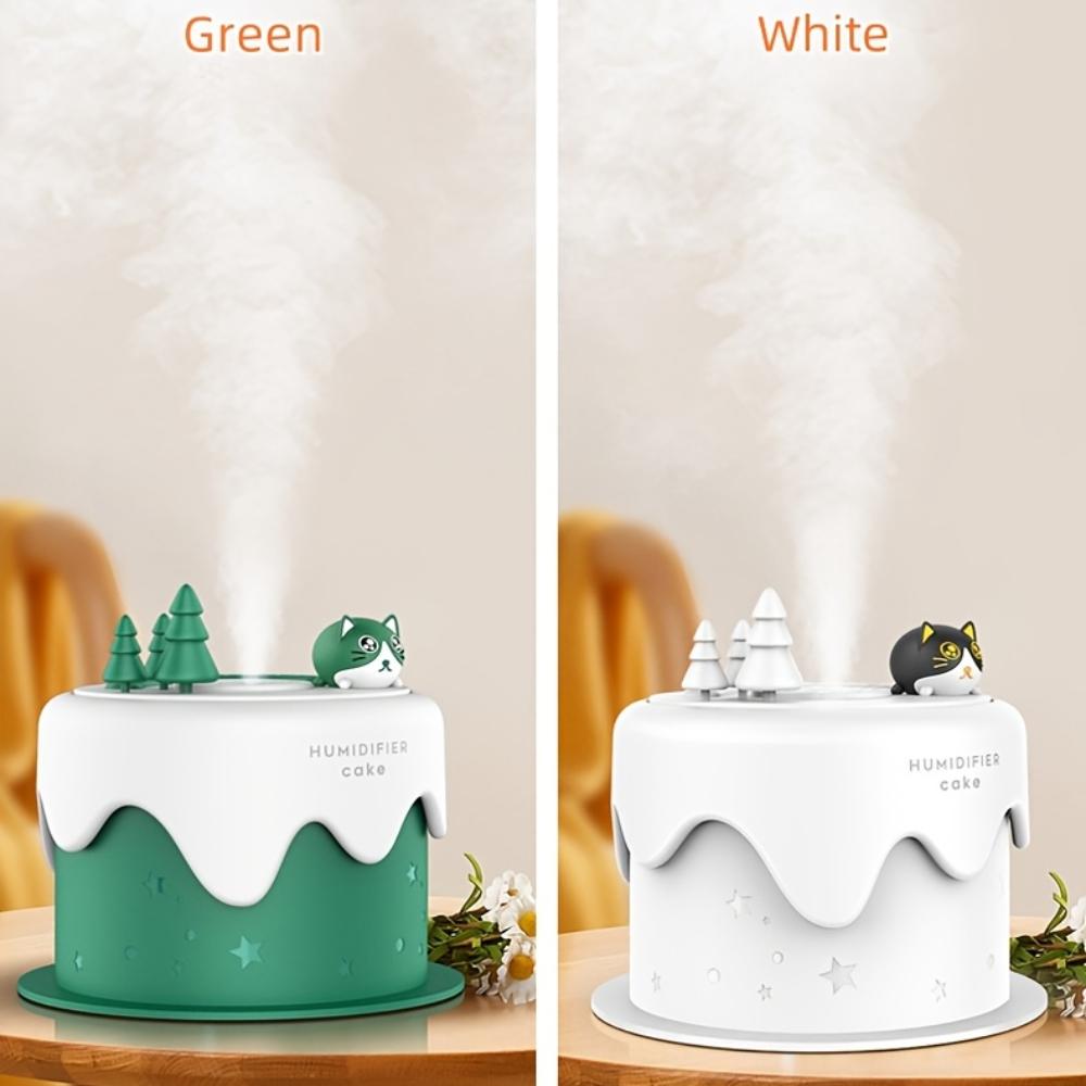 Essential Oil Diffuser with Colorful Ambient Light, Cute Cake Shaped Mini Humidifier Birthday Gift, Cool Mist Function and Plant Health Promotion