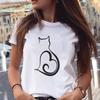 Cute Cat Animal Print T-shirt Round Neck Women's Blouse Fashion Women's Graphic Harajuku Aesthetics