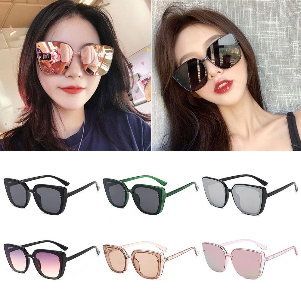 UV400 Protection Cat Eye Sunglasses Trendy Oversized Black Driving Shades Sun Glasses Beach/Travel/Streetwear