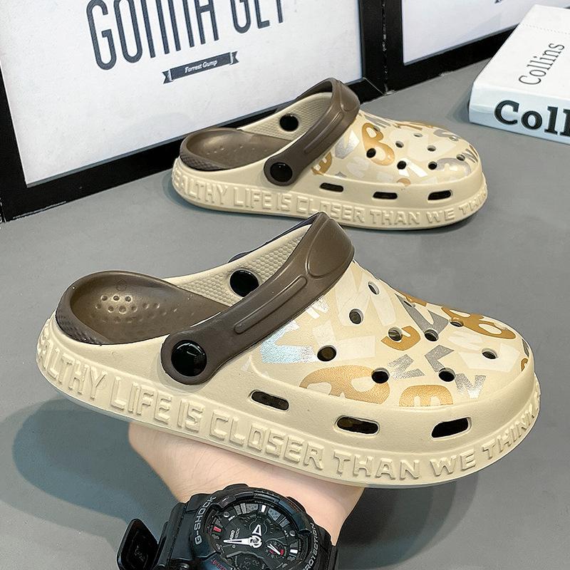 New printed hole shoes children's garden shoes EVA boys and girls indoor slippers outer wear baby sandals men