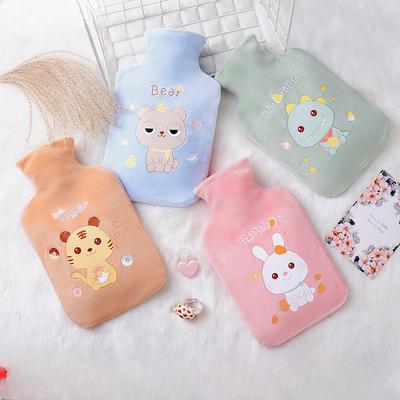 1000ml Large Hot Water Bag Removable Plush Hot Water Bottles Reusable Hand Warmer with Cloth Cover Explosion-Proof Girl Winter