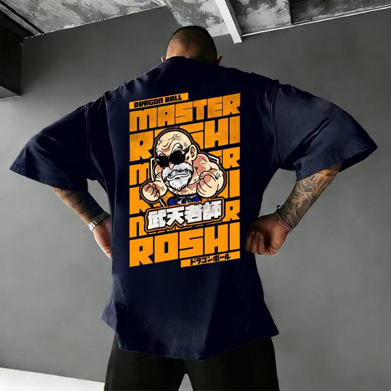 Dragon Ball Master Roshi Anime T Shirt Men Women Summer Cotton Short Sleeve Tops Casual Graphic Tee Streetwear Cartoon Printed