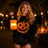 Foldable Outdoor Halloween Pumpkin Lantern String Portable Handheld Party Decoration Light with Handle for Indoor and Outdoor Use