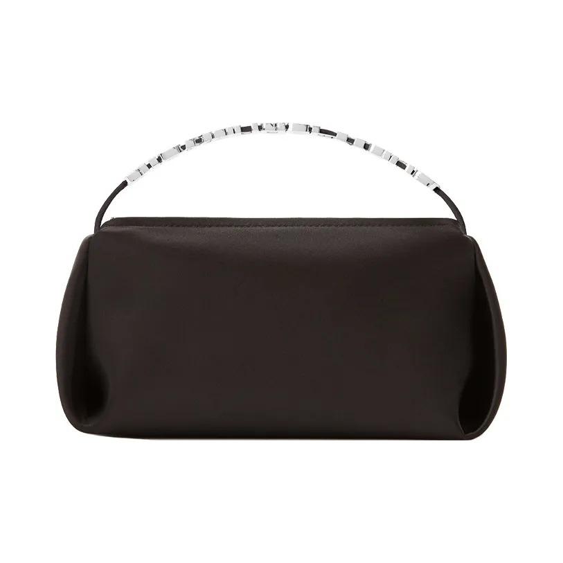 

Alexander Wang Marquess Shoulder Strap Rhinestone Letter Logo Silk Clutch Bag Small Women s Black Basic Package (Box + Dust Bag) чорний