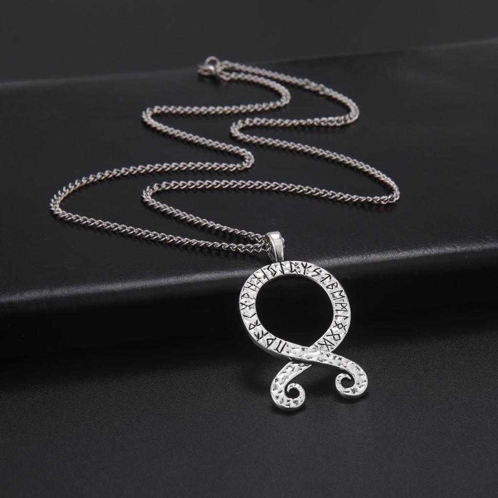 Nordic Octopus Squid Pendant Viking Runes Troll Cross Necklace Swedish Folklore Protection Amulet Jewelry