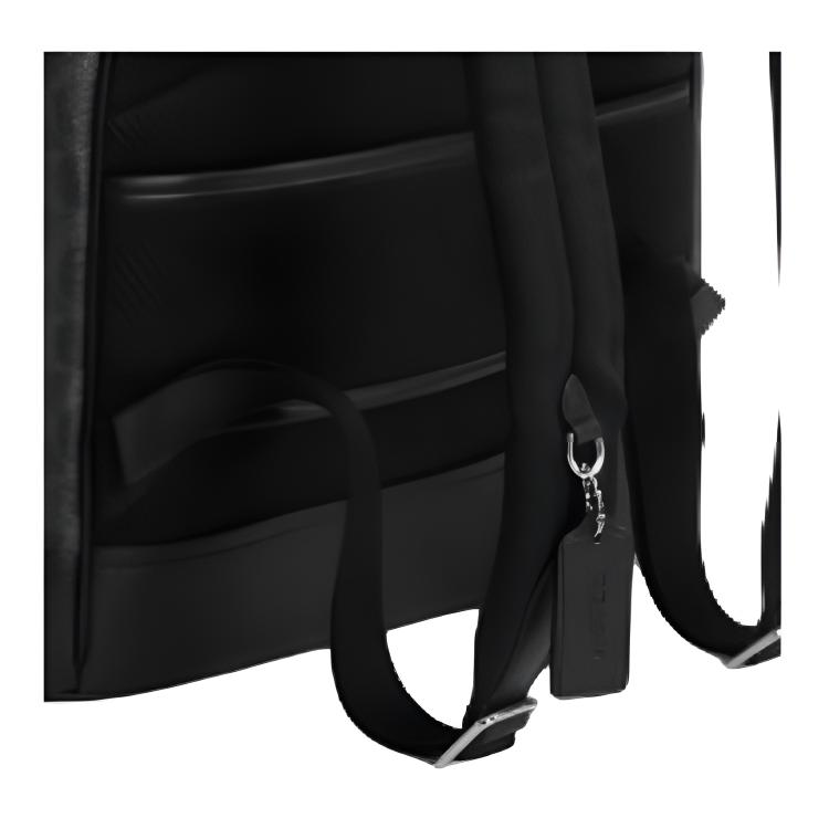 Coach 33 Drawstring And Buckle Closure Leather And Synthetic Fabric Backpack Large Men backpack Mixed-Black CDC63-SVA47