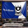 Wall Hanging Tapestry Custom NamePortsmouth FC Pattern Personalized Printed Fabric Wall Decor