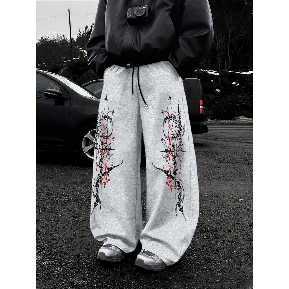 

Men s Straight Leg Loose Jogging Pants - Solid Color Casual Sports Pants, Suitable for Outdoor Gym Loose Wide Leg Pants S